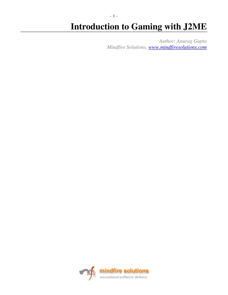 J2ME Game Development Guide | PDF | Computers