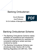 Banking Ombudsman: Souvik Banerjee Asst - Professor Sri Sri Institute of Management Studies