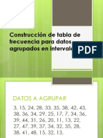 datos agrupados en intervalos