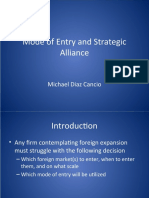 Mode of Entry and Strategic Alliance: Michael Diaz Cancio