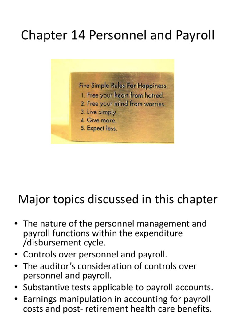 Chapter 14 Personnel and Payroll | PDF | Payroll | Internal Control