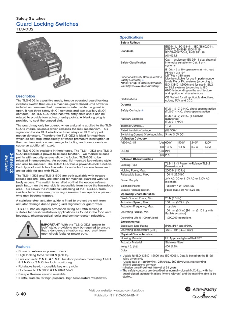 Guard Locking Switches | PDF | Electrical Connector | Switch