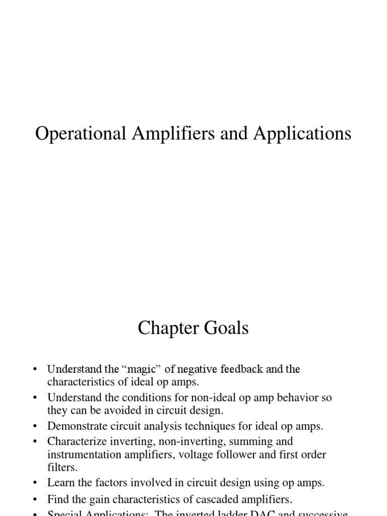 Operational Amplifiers and Applications PDF Amplifier Operational Amplifier
