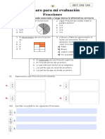 Fracciones: evaluación y representaciones