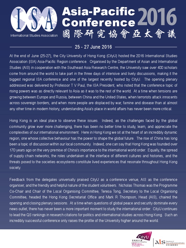 Isa Conference Poster v4 PDF | PDF | Hong Kong | China