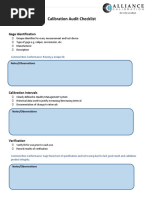 Calibration Audit Checklist: Gage Identification