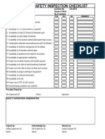 Daily Safety Inspection Checklist: Water Filled in Drums