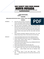 Surat Keputusan Nomor: - Tentang Kebijakan Kepastian Tepat Lokasi, Tepat Prosedur, Tepat Pasien Operasi