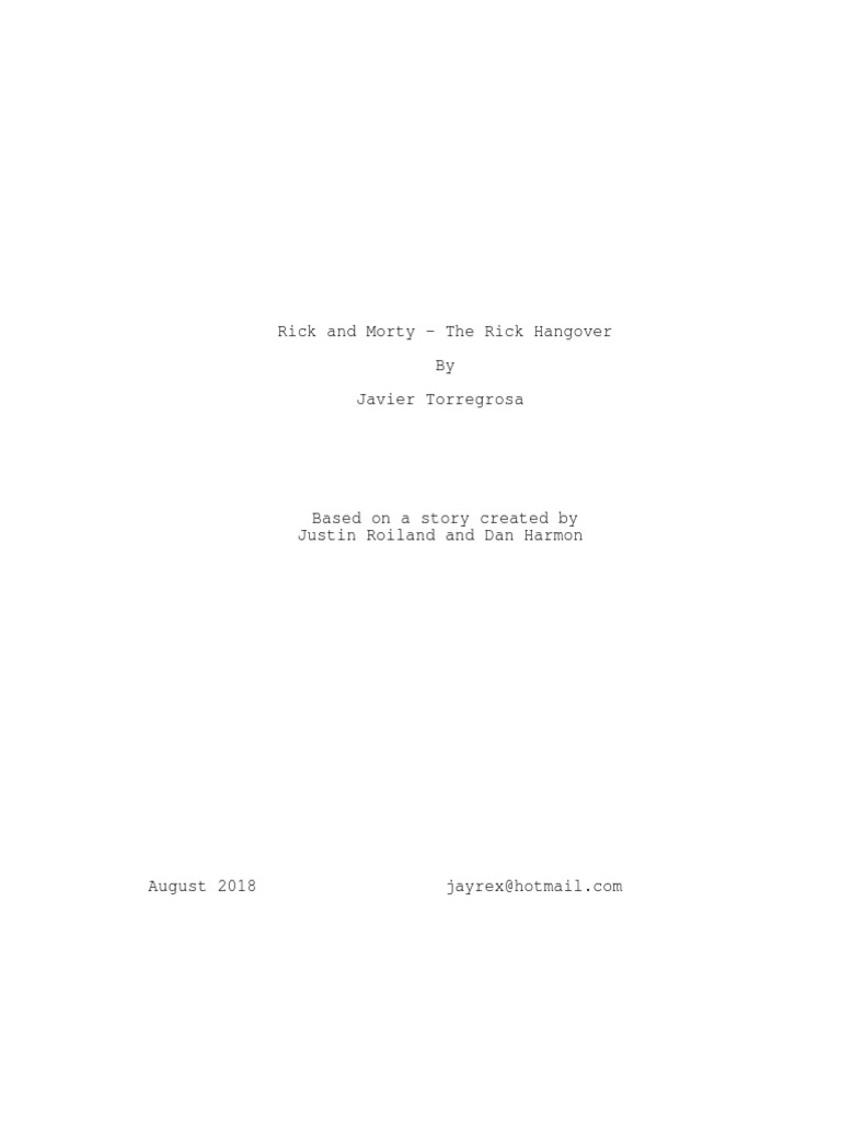 The Rick Hangover Script | PDF