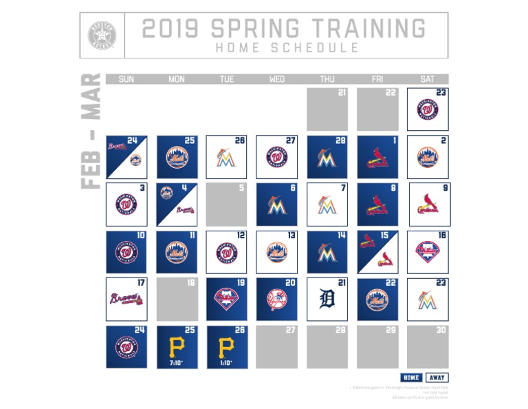 Astros 2019 St schedule