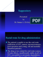 Suppository: Presented by Dr. Sanaa A. El-Gizawy