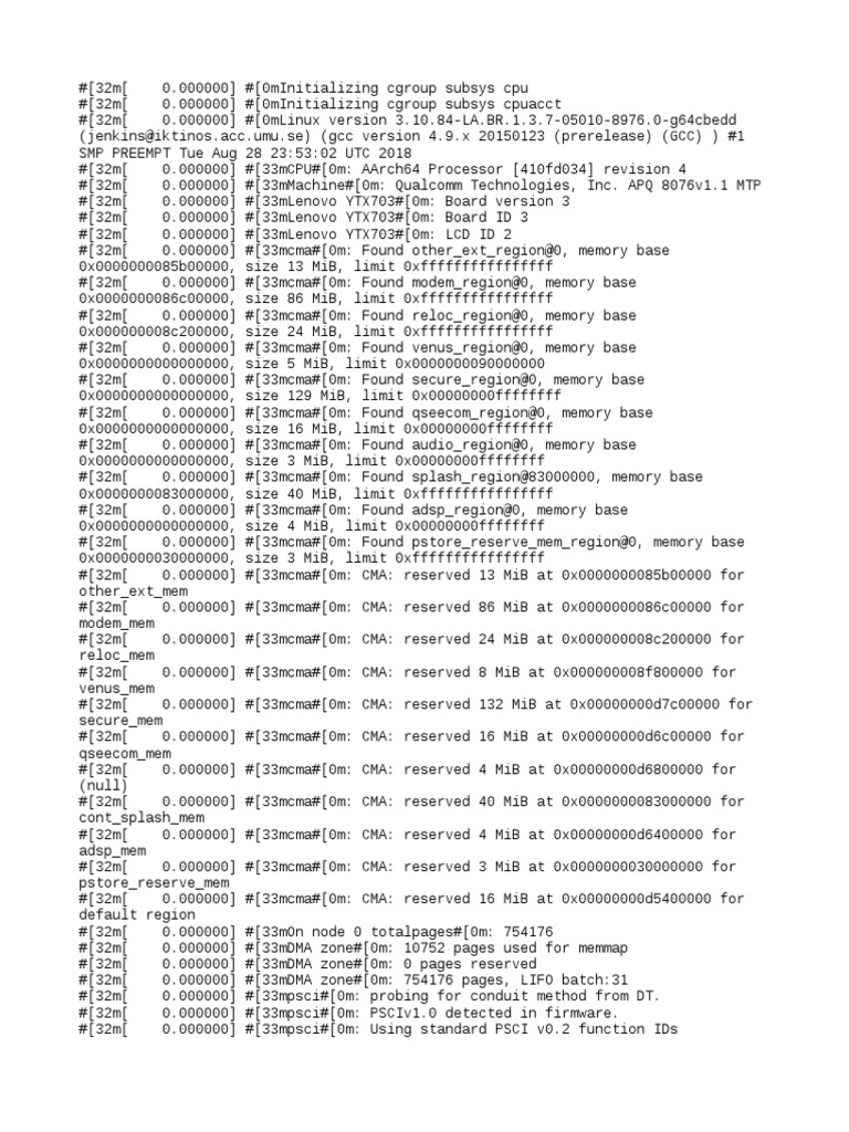 QSEECom Memory Initialization Log | PDF | Cpu Cache | Operating System ...