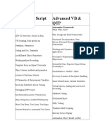 QTP & VB Script Basics Advanced VB & QTP: Automation Frameworks