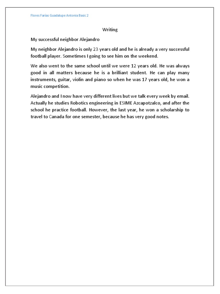 My Successful Neighbor Alejandro | PDF