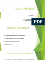 Analisis Numérico: Unidad I: Análisis de Error