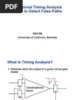 Functional Timing Analysis - How To Detect False Paths: EE219B University of California, Berkeley