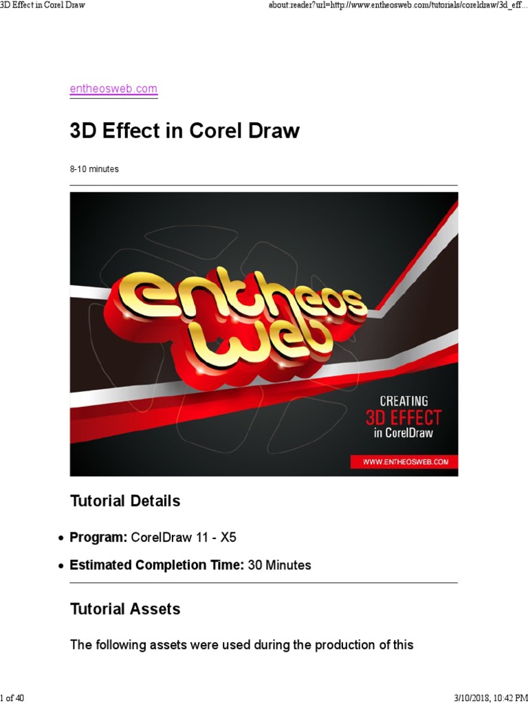 3D Effect in Corel Draw: Tutorial Details | PDF | Computer Graphics ...