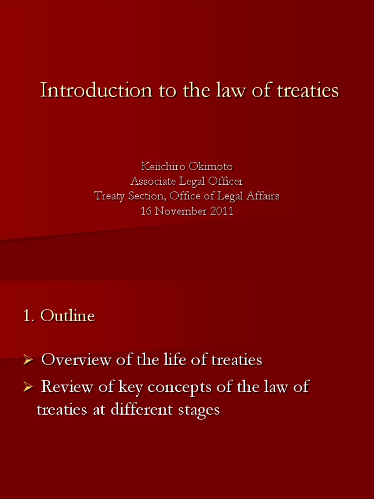 Introduction To The Law of Treaties | PDF | Treaty | Ratification