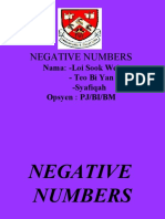 Negative Numbers: Nama: - Loi Sook Wei - Teo Bi Yan - Syafiqah Opsyen: PJ/BI/BM