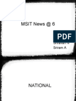 MSIT News at 6: Shravan N Sriram A