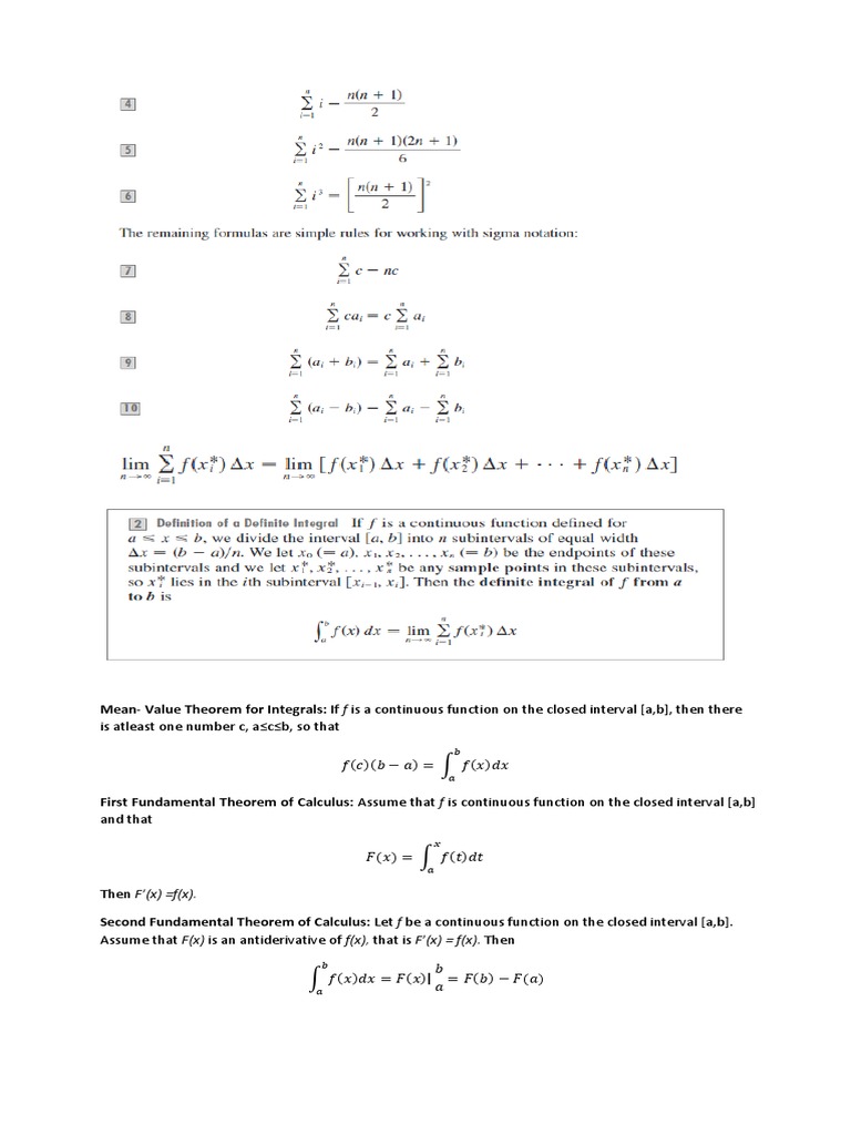 Mean Value Theorem & Fundamental Theorems | PDF