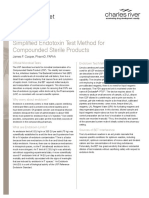 Simplified Endotoxin Test Method For Compounded Sterile Products
