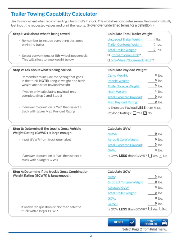 Trailer Towing Capability Calculator PDF Trailer (Vehicle) Ford F
