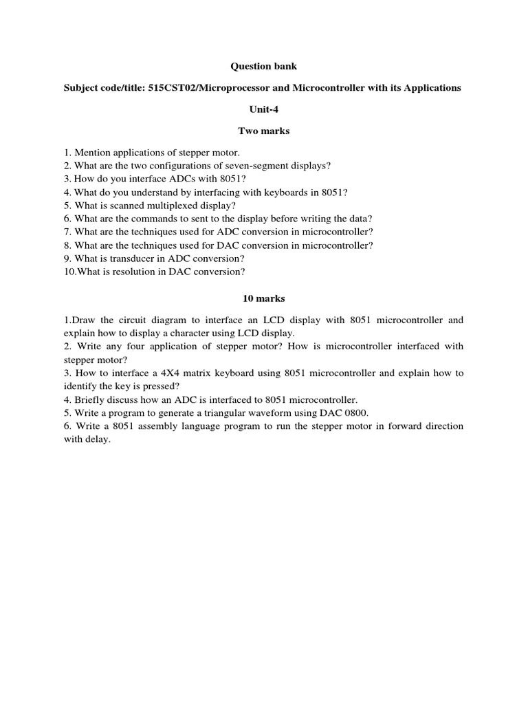 Microcontroller Interface Guide | PDF