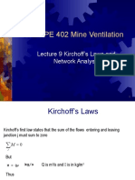 MMPE 402 Mine Ventilation: Lecture 9 Kirchoff's Laws and Network Analysis