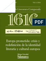 Europa Prometida: Crisis y Redefinición de La Identidad Literaria y Cultural Europea