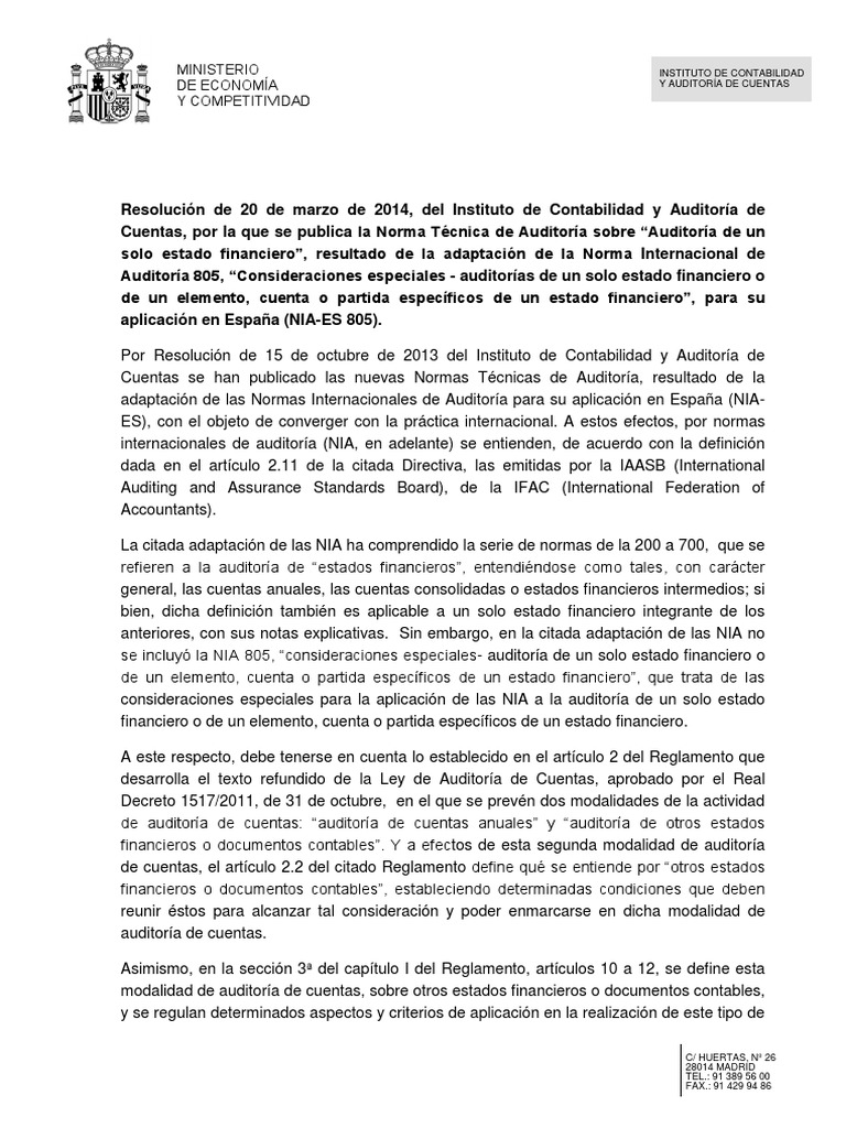 Nia Es | PDF | Auditoría financiera | Contralor