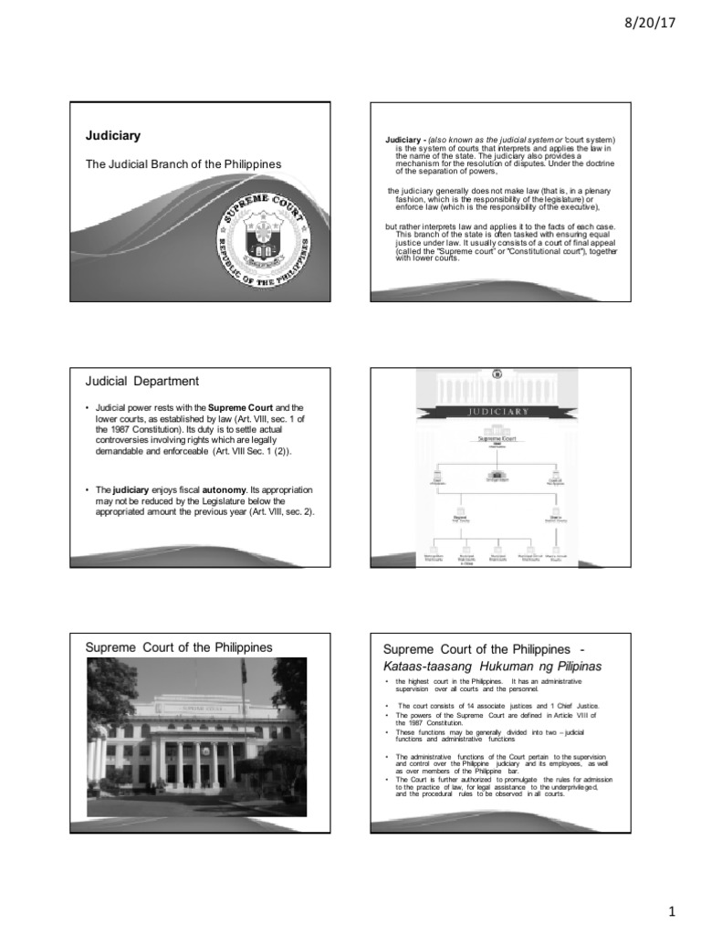 Overview of the Philippine Judiciary System | PDF | Judiciaries | Crime ...