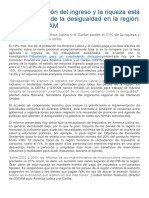 La Concentración Del Ingreso y La Riqueza Está en El Corazón de La Desigualdad en La Región: Cepal Y Oxfam