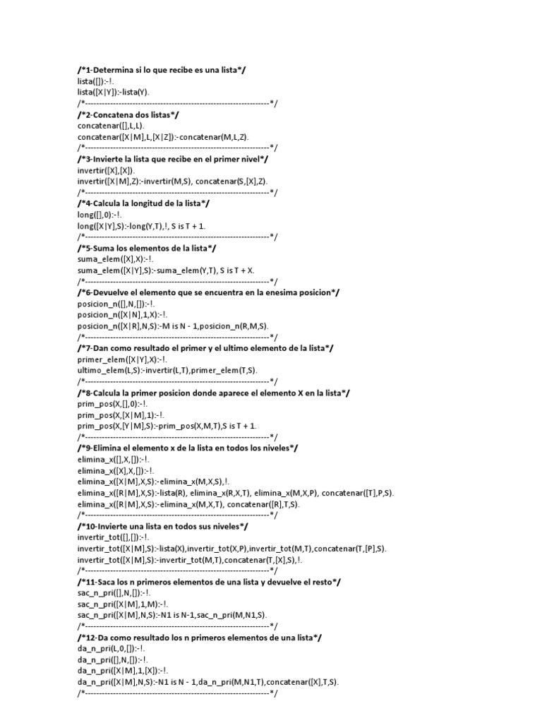 Ejercicios Hechos De Prolog Numeros Matematica Elemental