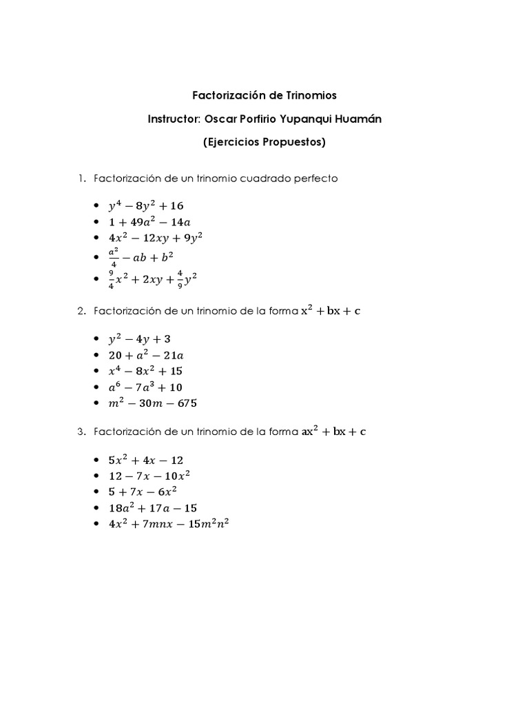 The Best Factorizacion De Un Trinomio De Forma Ax2 Bx C Frae Kmu