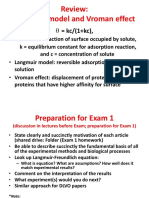 Review: Langmuir Model and Vroman Effect: KC/ (1+kc)