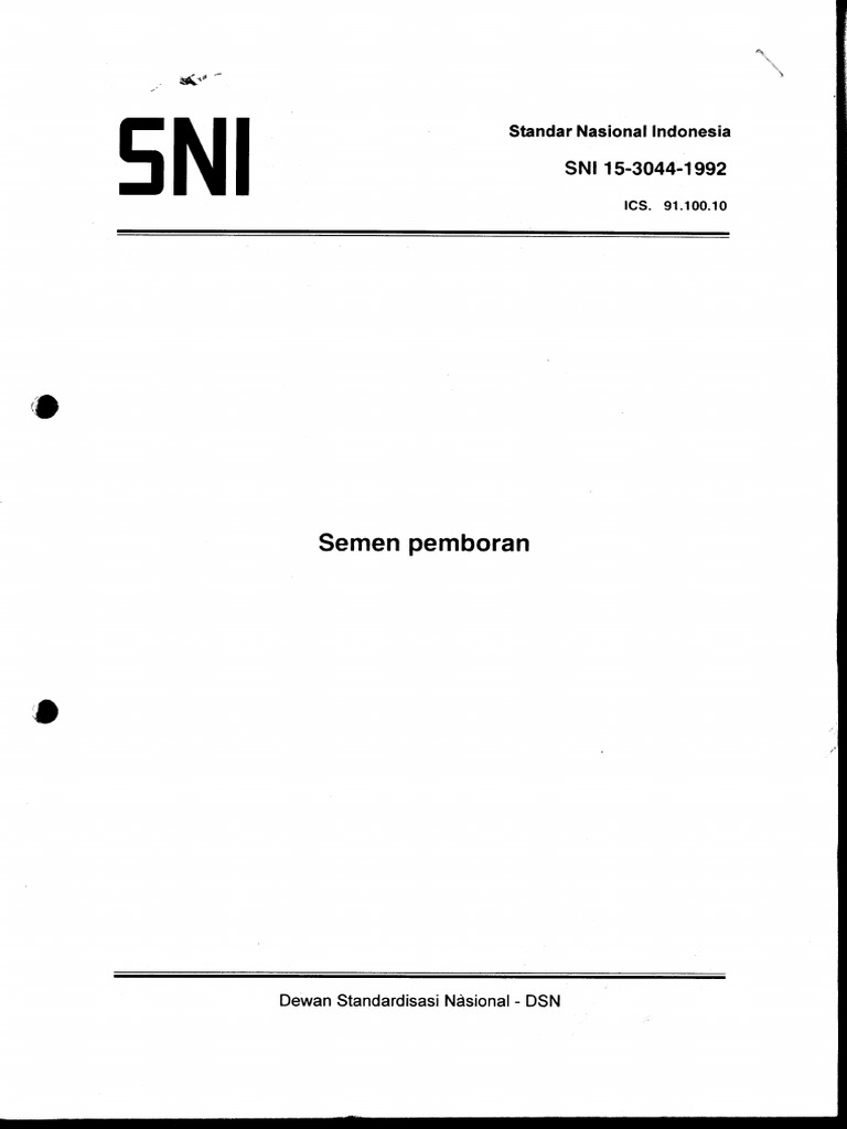 Standar Semen Pemboran SNI 15-3044 | PDF