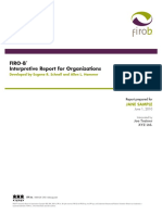 Firo-B Interpretive Report For Organizations: Developed by Eugene R. Schnell and Allen L. Hammer