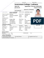 SCD Government College, Ludhiana: Admission Form (2018-19) Application / Form No: 50072-3831