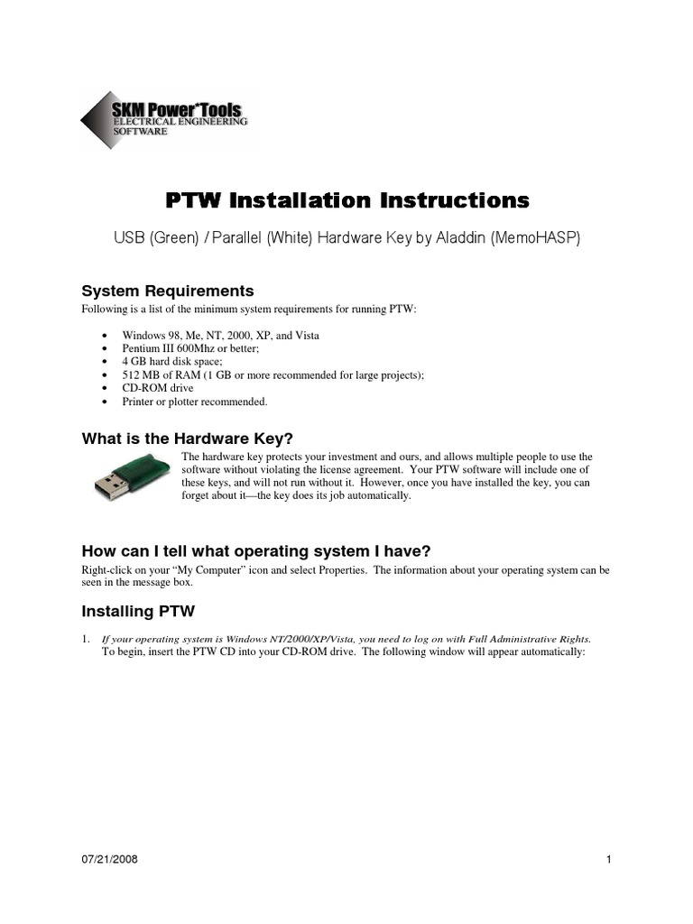 PTW Installation Instructions PTW Installation Instructions PTW