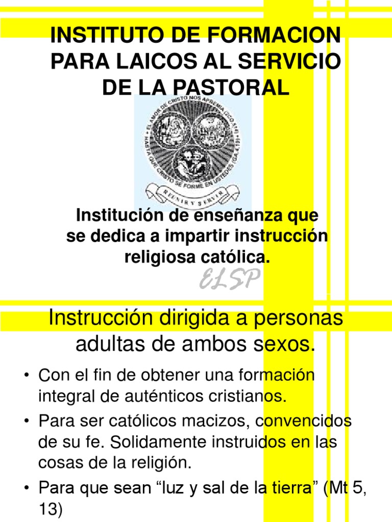 Instituto De Formacion Para Laicos Al Servicio De La Pastoral Oración Iglesia Católica