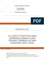 Assalamu'Alaikum WR WB Statistika Uji Duncan Oleh Kelompok 3