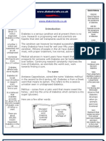 About Diabetes Information Sheet