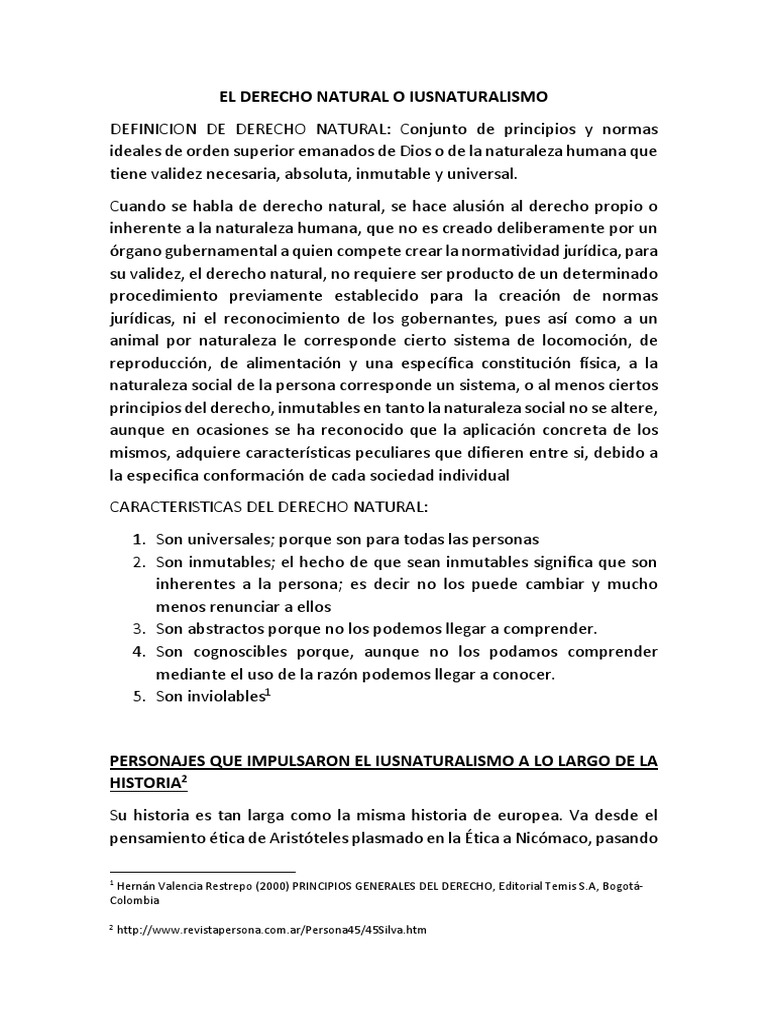 El Derecho Natural o Iusnaturalismo | PDF | La Ley natural | Derechos