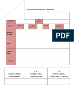 Plan operativo del tutor grupal