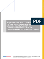 Requerimientos mantención calibración instrumentos medición vibración