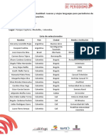 Seleccionados Al Taller Documentales de Actualidad: Nuevos y Viejos Lenguajes para Periodismo de Largo Formato, Con Caio Cavechini