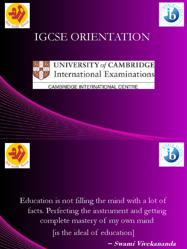 Introduction to IGCSE International General Certificate of Secondary  Education International General Certificate of Secondary Education  University of Cambridge. - ppt download