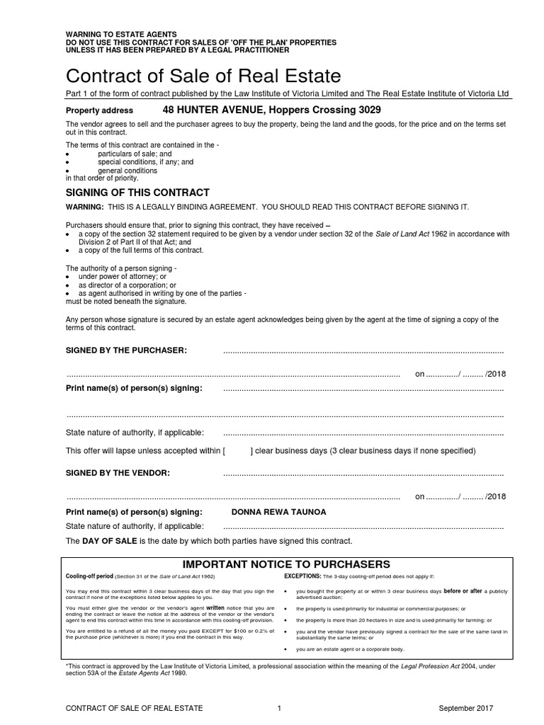 48 Hunter Avenue, Hoppers Crossing PDF Lease Security Interest