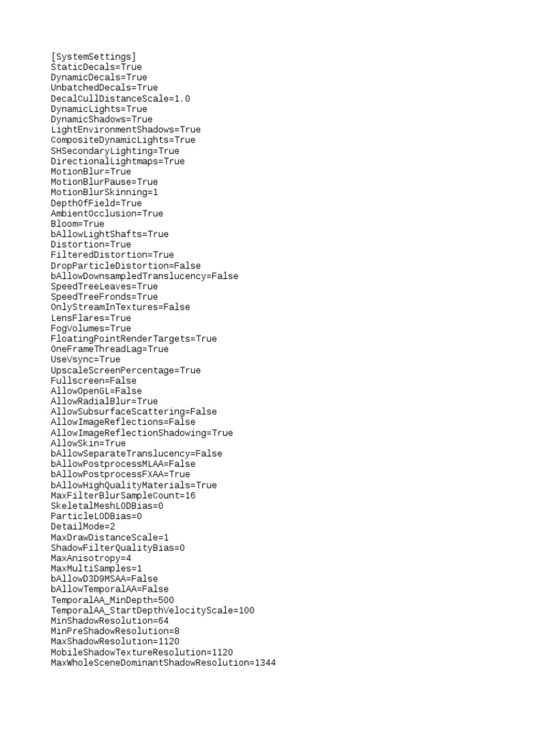 Outlast System Settings Overview | PDF